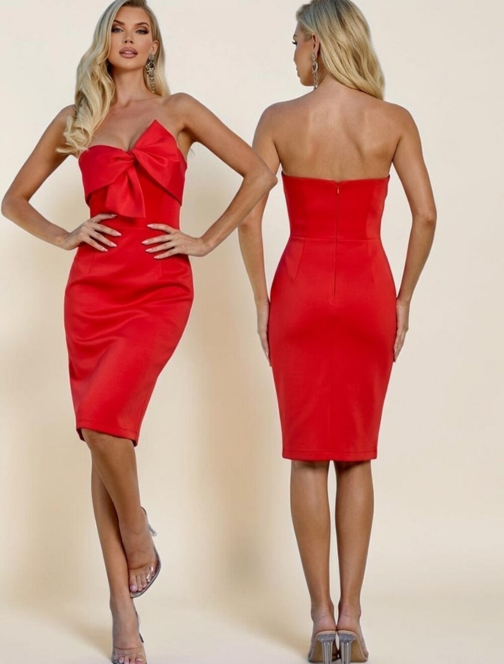 SAM EDELMAN Strapless Bow Sheath Dress - Size 6